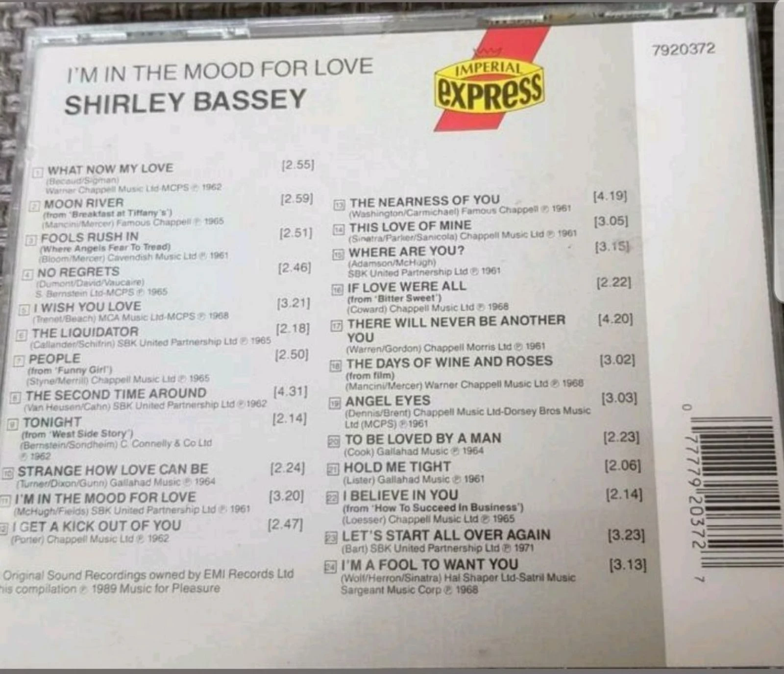 cd Shirley Bassey-Estoy de humor para el amor – photo 2